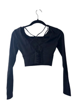 Load image into Gallery viewer, Black Long Sleeve Activewear Top
